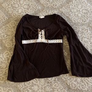 Brown suede lace up top.